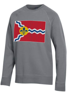 Gear For Sports St Louis Mens Charcoal Flag Long Sleeve Crew Sweatshirt