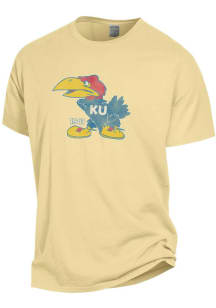 Gear For Sports Kansas Jayhawks Yellow Comfort Wash Big 41 Logo Short Sleeve T Shirt