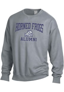 Gear For Sports TCU Horned Frogs Mens Charcoal Garment Dyed Alumni Long Sleeve Crew Sweatshirt