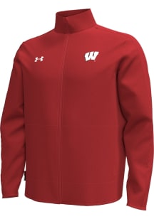 Under Armour Wisconsin Badgers Mens Red Sideline Command Light Weight Jacket