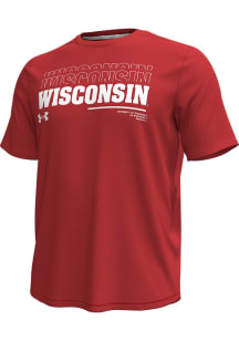 Under Armour Wisconsin Badgers Red Sideline Knockout Short Sleeve T Shirt