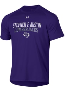 Under Armour SFA Lumberjacks Purple Stacked Name Mascot Tech Short Sleeve T Shirt