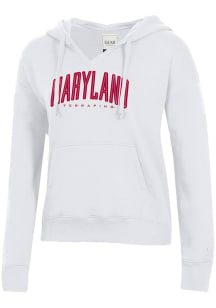 Gear For Sports Maryland Terrapins Womens White Applique Arch Hooded Sweatshirt