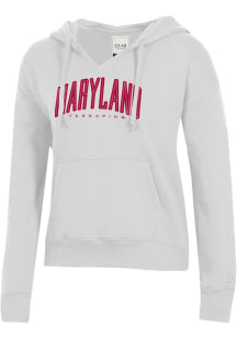 Maryland Terrapins Womens Grey Applique Arch Hooded Sweatshirt