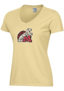 Gear For Sports Maryland Terrapins Womens Yellow Team Pride Short Sleeve T-Shirt