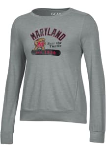 Gear For Sports Maryland Terrapins Womens Grey Mascot Short Sleeve T-Shirt