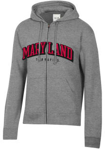 Maryland Terrapins Mens Grey Arch Name Twill Long Sleeve Full Zip Jacket
