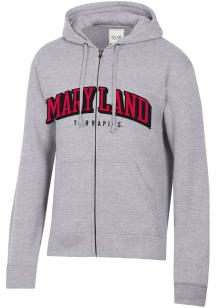 Gear For Sports Maryland Terrapins Mens Grey Arch Name Twill Long Sleeve Full Zip Jacket