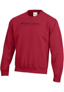 Gear For Sports Maryland Terrapins Mens Red Arch Name Twill Long Sleeve Crew Sweatshirt