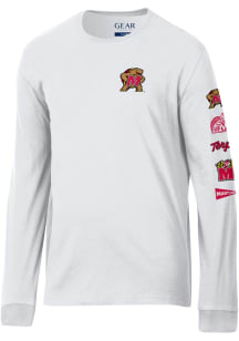 Maryland Terrapins White Coastal Sleeve Hit Long Sleeve T Shirt