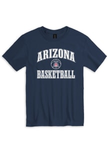 Arizona Wildcats Navy Blue Number One Basketball Short Sleeve T Shirt
