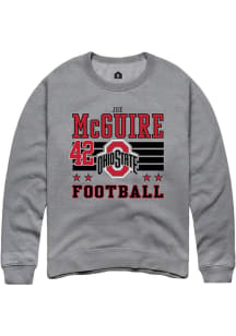 Joe McGuire Ohio State Buckeyes Mens Grey Football NIL Striped Player Crew
