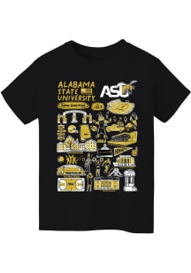 Vive La Fete Alabama State Hornets Youth Black Impressions Short Sleeve T-Shirt