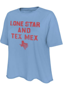 Original Retro Brand Texas Womens Light Blue Lone Star Tex Mex Short Sleeve T-Shirt