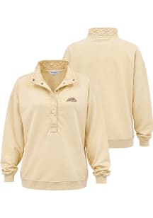 Western Michigan Broncos Womens Yellow French Terry Quilted Qtr Zip