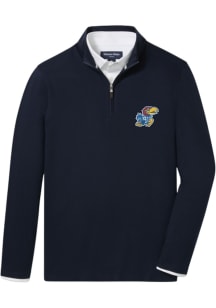 Mizzen+Main Kansas Jayhawks Mens Navy Blue KPI Long Sleeve Qtr Zip Pullover