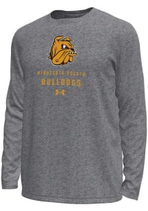 Under Armour UMD Bulldogs Grey Stacked Logo Tech Stretch Long Sleeve T-Shirt