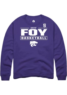 Aniya’ Foy K-State Wildcats Mens Purple NIL Stacked Box Player Crew