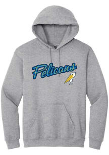 Summit Sportswear Myrtle Beach Pelicans Mens Grey Alt Logo Wordmark Long Sleeve Hoodie