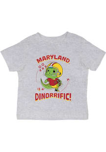 Vive La Fete Maryland Terrapins Infant Dino-Riffic Short Sleeve T-Shirt Grey