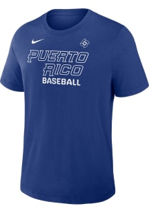 Nike Puerto Rico Blue Authentic Collection Early Work World Baseball Classic Short Sleeve Fashion..
