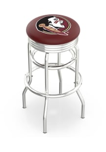 Florida State Seminoles Double-Ring Swivel Chrome Pub Stool - Black