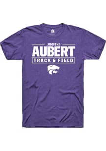 Ludivine Aubert K-State Wildcats Purple NIL Stacked Box Short Sleeve Player T Shirt