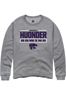 Abigail Huonder K-State Wildcats Mens Graphite NIL Stacked Box Player Crew