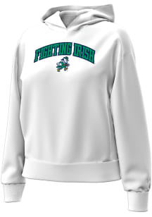 Under Armour Notre Dame Fighting Irish Womens White Football Leprechaun Hooded Sweatshirt
