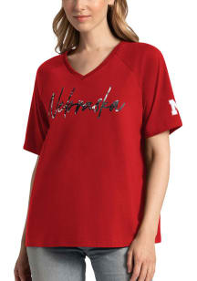 Nebraska Cornhuskers Womens Red Captain Short Sleeve T-Shirt