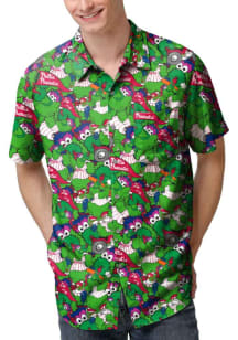 Phillie Phanatic  Forever Collectibles Philadelphia Phillies Mens Red Face Sublimated Short Sleeve..