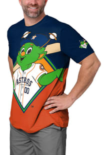 Orbit  Houston Astros Navy Blue Forever Collectibles Big Logo Mascot Face Short Sleeve Fashion T S..