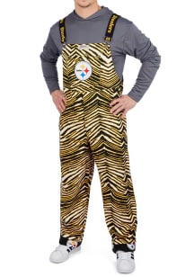 Zubaz Pittsburgh Steelers Mens Black ZEBRA OVERALLS Overalls