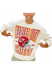 Kansas City Chiefs Mens White Helmet Stack Long Sleeve Crew Sweatshirt