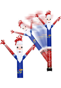 Kansas Jayhawks Black Outdoor Inflatable Santa team color and team logo