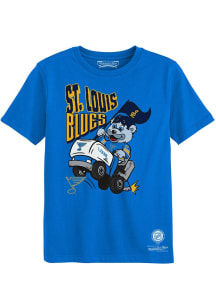 Louie  Mitchell and Ness St Louis Blues Boys Light Blue Mascot Riding Zamboni Short Sleeve T-Shirt
