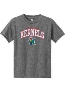 Summit Sportswear Cedar Rapids Kernels Youth Graphite Arch Mascot Short Sleeve T-Shirt