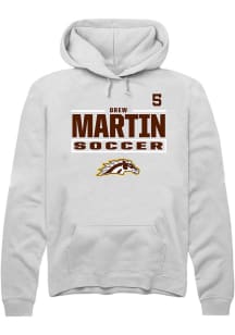 Drew Martin Western Michigan Broncos Mens White NIL Stacked Box Player Hood