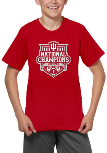 Little King Indiana Hoosiers Youth Crimson 2025 CFP National Champs Short Sleeve T-Shirt