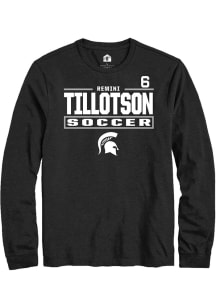 Remini Tillotson Michigan State Spartans Black NIL Stacked Box Long Sleeve Player T Shirt