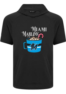 Levelwear Miami Marlins Black Phase Mellow Short Sleeve Hoods