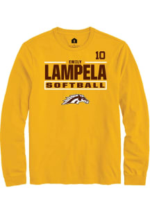 Emily Lampela Western Michigan Broncos Gold NIL Stacked Box Long Sleeve Player T Shirt
