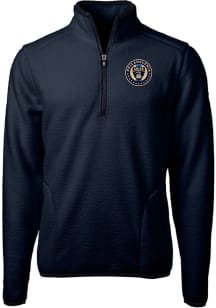 Cutter and Buck Philadelphia Union Mens Navy Blue Cascade Sherpa Big and Tall Qtr Zip