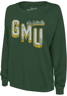 Original Retro Brand George Mason University Womens Green GMU Crew Sweatshirt