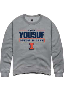Sophia Yousuf Illinois Fighting Illini Mens Graphite NIL Stacked Box Player Crew