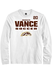 Meredith Vance Western Michigan Broncos White NIL Stacked Box Long Sleeve Player T Shirt