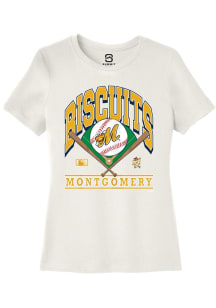 Summit Sportswear Montgomery Biscuits Womens White Homefield Short Sleeve T-Shirt