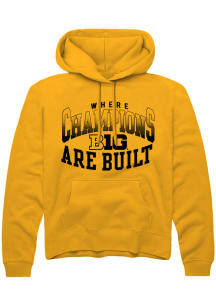 Rally Big Ten Mens Gold Champs Arch Long Sleeve Hoodie