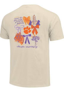 Clemson Tigers Womens Ivory Coquette Campus Short Sleeve T-Shirt