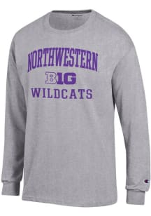 Champion Northwestern Wildcats Grey Big Ten Jersey Long Sleeve T Shirt